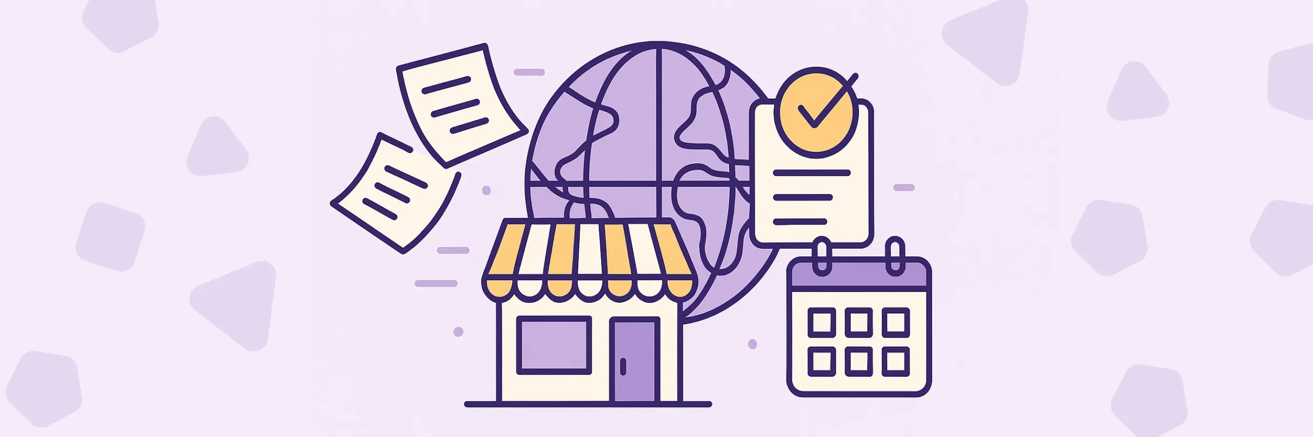 Expedited VAT registration concept with global trade, business storefront, compliance documents, and calendar deadlines illustration.