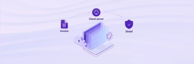 EU VAT compliant invoicing system with cloud server storage and data protection shield for secure digital tax reporting.