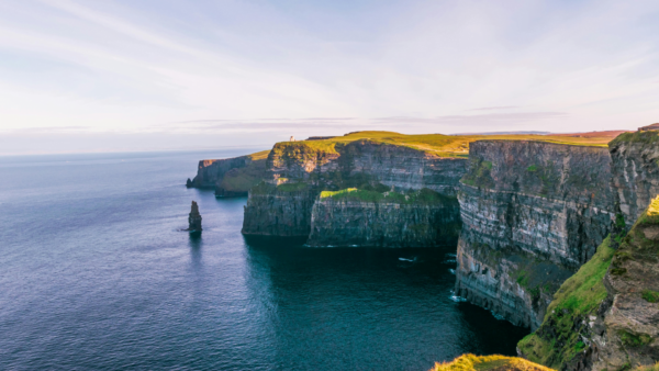 Cliffs of Moher in County Clare, Ireland, showcasing cliffs and the vast Atlantic Ocean.