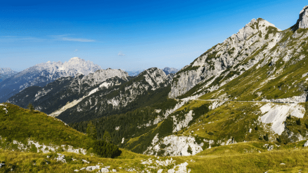 Scenic View of Julian Alps with Azure Sky